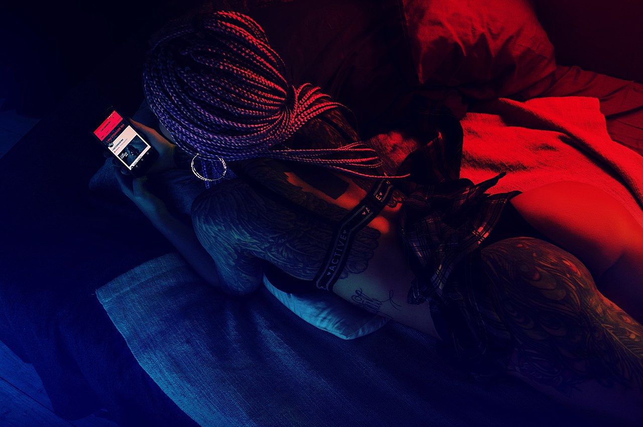 A person using a smartphone